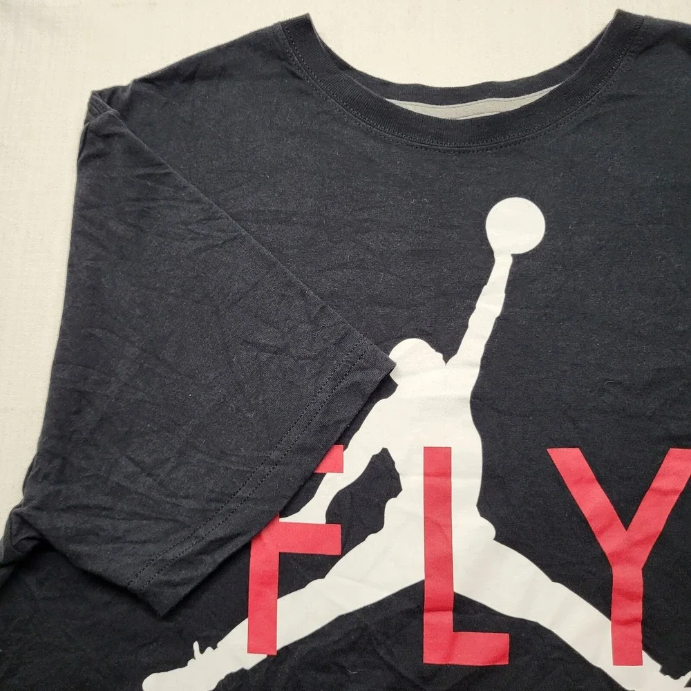 Jordan Brand T Shirt Mens XL Black Short Sleeve Lightweight Graphic Logo Cotton